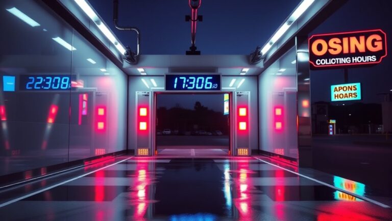 car wash closing time
