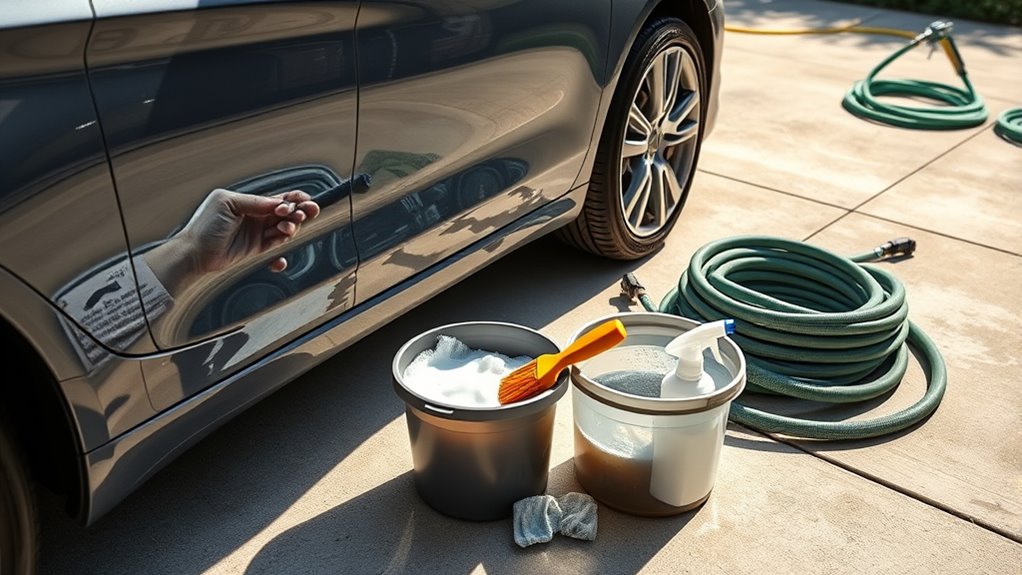 gather diy car wash supplies