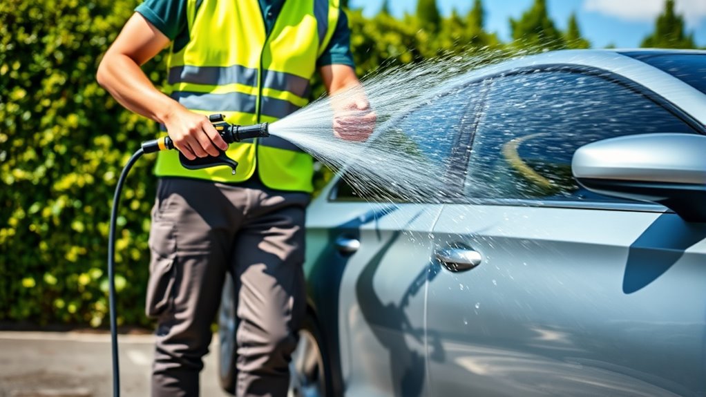 power washing cars safely