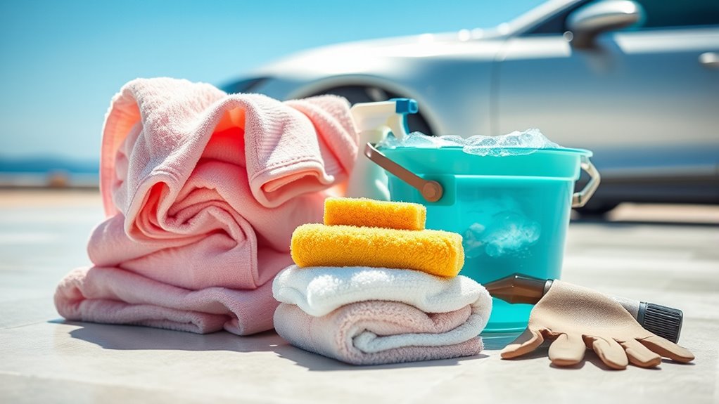 prepare car washing supplies