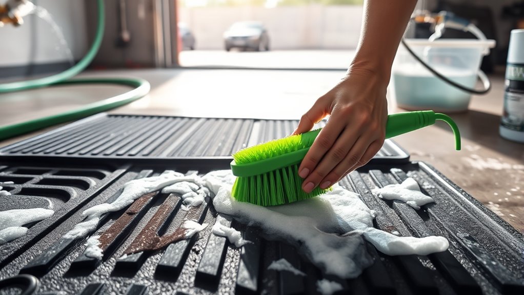 prepare mats for cleaning