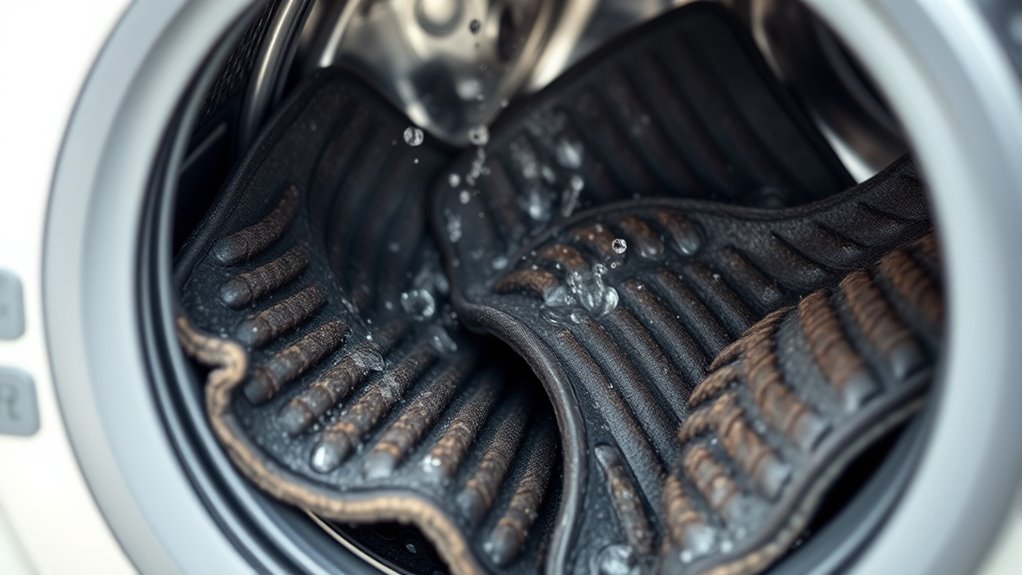 wash mats with caution